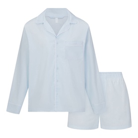 Long Sleeve & Boxer Set Baby Blue Contrast