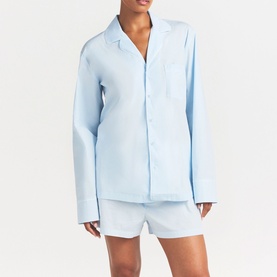Long Sleeve & Boxer Set Baby Blue Contrast