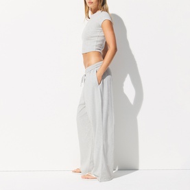Wide Leg Trousers Light Heather Grey