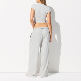 Wide Leg Trousers Light Heather Grey