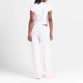 Straight Leg Pants Snow Lace Hearts