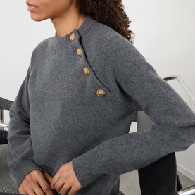 Crest Buttoned Sweater