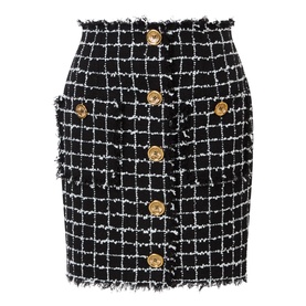 High-Rise Tweed Mini Skirt