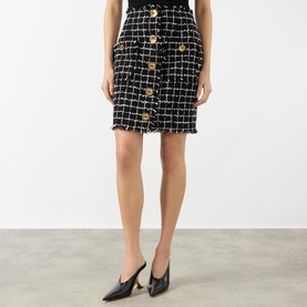 High-Rise Tweed Mini Skirt