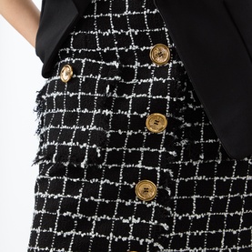 High-Rise Tweed Mini Skirt
