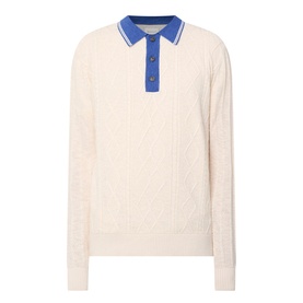 Cable Knit Polo Sweater