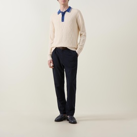 Cable Knit Polo Sweater