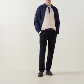 Cable Knit Polo Sweater