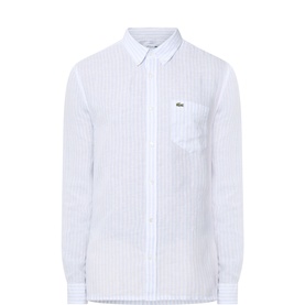 Linen Logo Striped Shirt