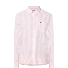 Linen Logo Striped Shirt