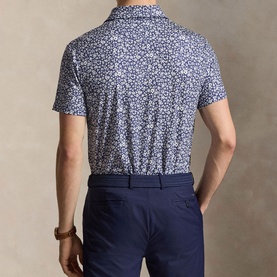 Floral Logo Tailored Golf Performance Polo Shirt