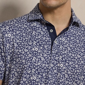 Floral Logo Tailored Golf Performance Polo Shirt