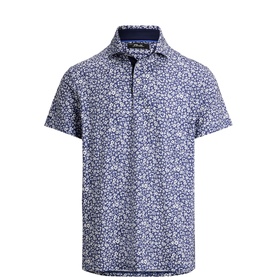 Floral Logo Tailored Golf Performance Polo Shirt