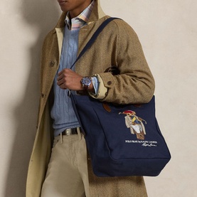 Polo Bear Canvas Shopper Tote Bag