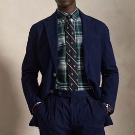 Single-Breasted Seersucker Jacket