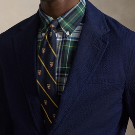 Single-Breasted Seersucker Jacket