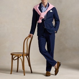 Single-Breasted Linen Suit Jacket