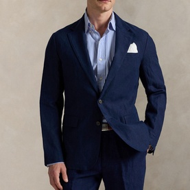 Single-Breasted Linen Suit Jacket