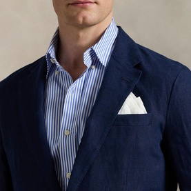 Single-Breasted Linen Suit Jacket