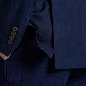 Single-Breasted Linen Suit Jacket