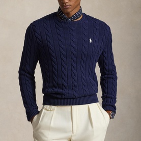 Polo Player Logo Cable-Knit Sweater