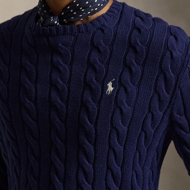 Polo Player Logo Cable-Knit Sweater