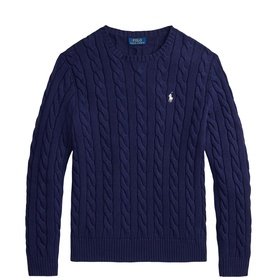 Polo Player Logo Cable-Knit Sweater