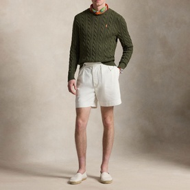 Polo Player Cable Knit Sweater