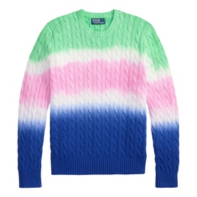 Dip-Dyed Cable Knit Sweater
