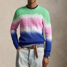 Dip-Dyed Cable Knit Sweater