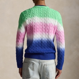 Dip-Dyed Cable Knit Sweater
