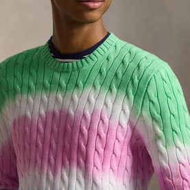 Dip-Dyed Cable Knit Sweater