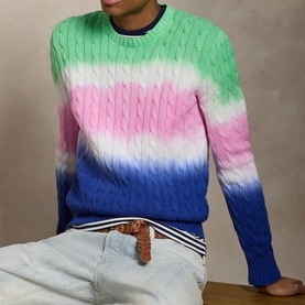 Dip-Dyed Cable Knit Sweater