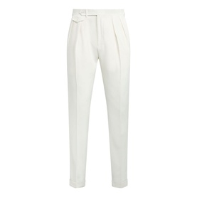 Barathea Pleated Wool Formal Trousers