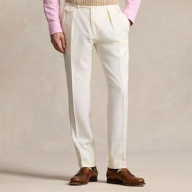 Barathea Pleated Wool Formal Trousers