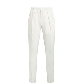 Barathea Pleated Wool Formal Trousers