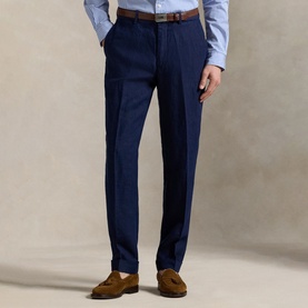 Textured Slub Linen Suit Trousers