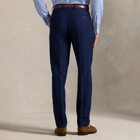 Textured Slub Linen Suit Trousers