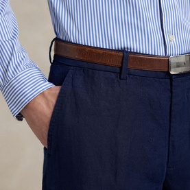 Textured Slub Linen Suit Trousers