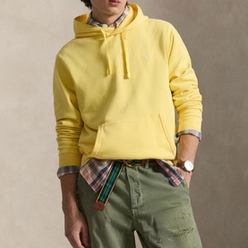 Loopback Logo Fleece Drawstring Hoodie