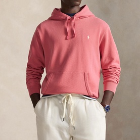 Loopback Logo Fleece Drawstring Hoodie