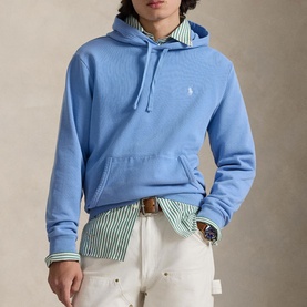 Loopback Logo Fleece Drawstring Hoodie