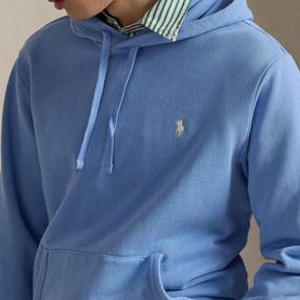 Loopback Logo Fleece Drawstring Hoodie