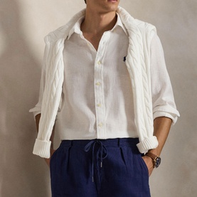 Polo Player Logo Linen Shirt