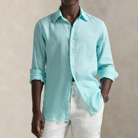 Polo Player Logo Linen Shirt
