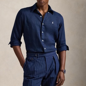 Polo Player Logo Linen Shirt
