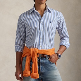 Striped Pony Logo Custom Broadcloth Shirt