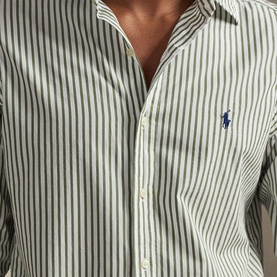 Striped Pony Logo Custom Broadcloth Shirt