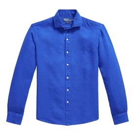 Pony Logo Slub Linen Casual Shirt