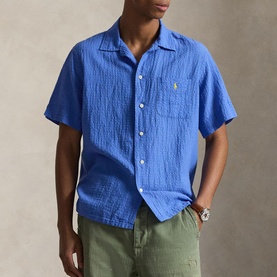 Pony Logo Seersucker Casual Shirt